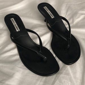Black Manolo Blahnik thong sandals
